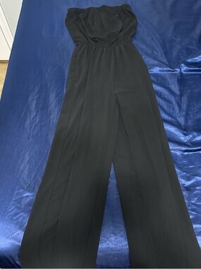 UK2LA Strapless Wide-Leg Jumpsuit in Black